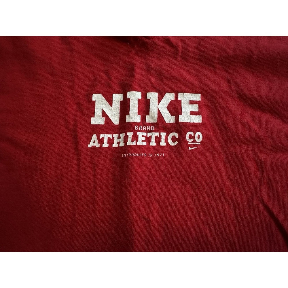 Vtg 90s Nike Womens V-Neck T-Shirt Center Swoosh Red Made In USA Tee Size XL‎ - Picture 4 of 11